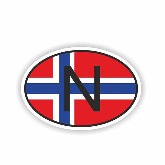 Fashion 9CM*6CM  N NORWAY Country Code  Creative Body Car Sticker Decal  6-0202