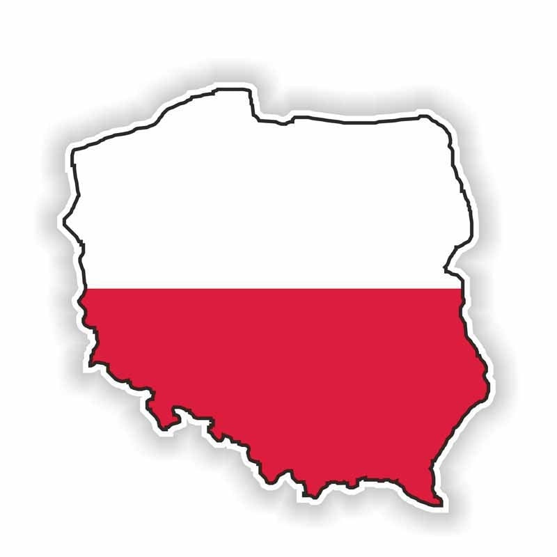 High-quality 13CM*12.8CM Car Styling Accessories POLAND Map Flag Body Car Sticker Decal 6-0863