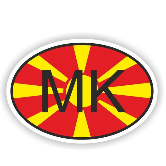 9.7CM*14.3CM  Funny Car Sticker MK MACEDONIA Country Code Decal 6-0353
