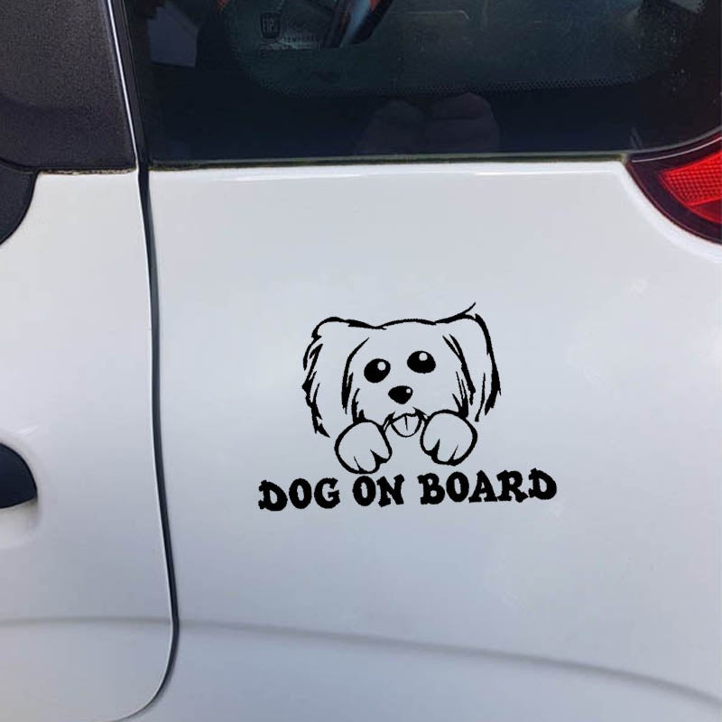15CM*10.2CM DOG ON BOARD Lovely Poodle Car Decal Vinyl Sticker Black Silver C10-00686