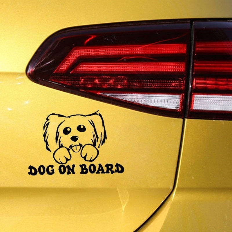 15CM*10.2CM DOG ON BOARD Lovely Poodle Car Decal Vinyl Sticker Black Silver C10-00686