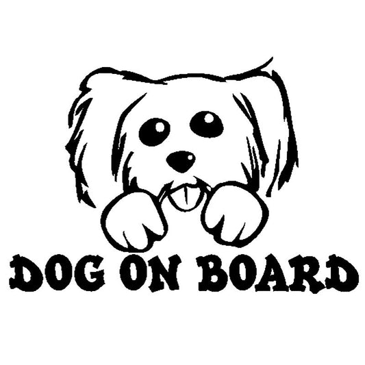 15CM*10.2CM DOG ON BOARD Lovely Poodle Car Decal Vinyl Sticker Black Silver C10-00686