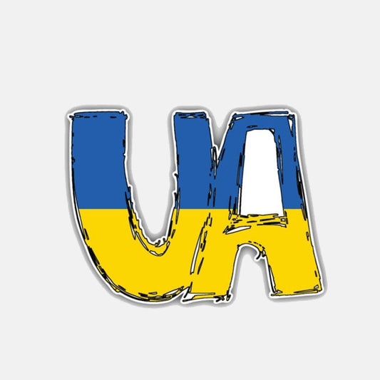 Fashion 11.4CM*8.8CM Ukraine World Flag UA Car Sticker Motorcycle Window Decal 6-3022