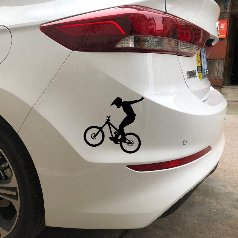 15.2CM*15CM Original Bicycle Rider BMX Skills Extreme Maximal Sport Vinly Decal Decor Car Sticker Black/Silver C27-0670