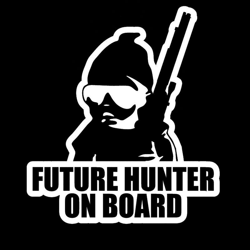 13.5*15.2CM FUTURE HUNTER ON BOARD Car Sticker Decorative Cool Vinyl Car Styling Decal Black/Silver C9-2348
