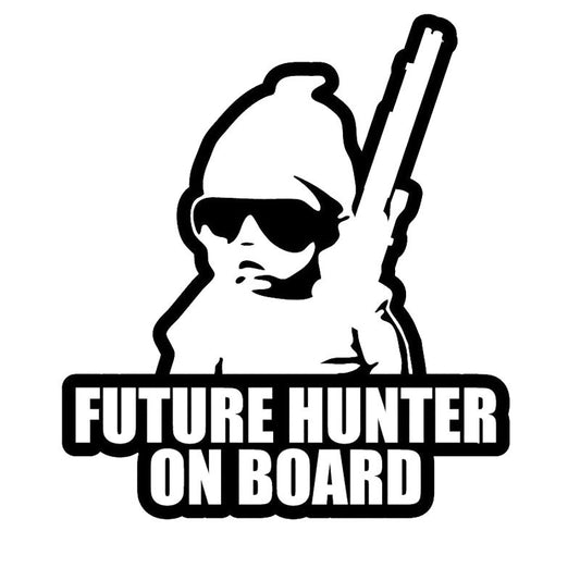 13.5*15.2CM FUTURE HUNTER ON BOARD Car Sticker Decorative Cool Vinyl Car Styling Decal Black/Silver C9-2348