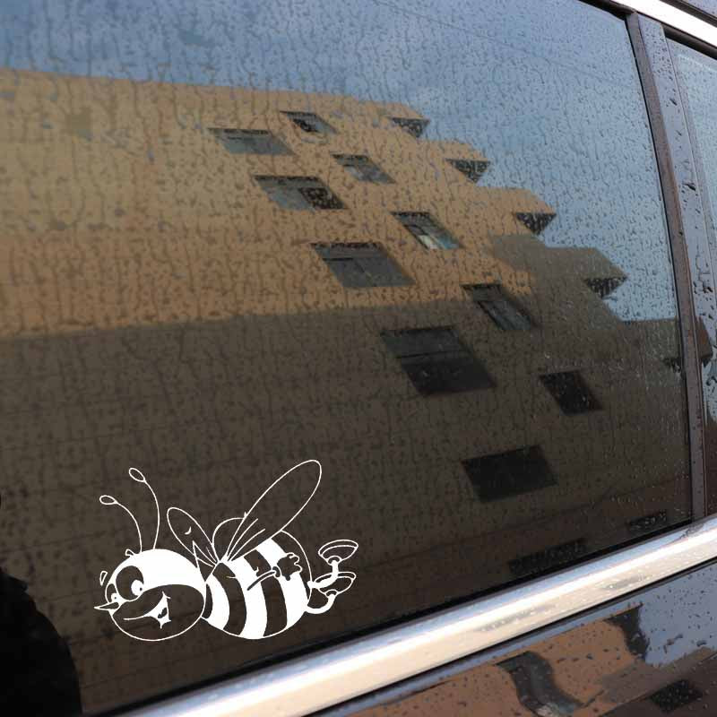 15.3CM*11.4CM Bumble Bee Art Car Sticker Vinyl Decal Stickers Bumblebee Honey Black/Silver C19-0086