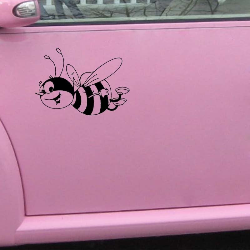 15.3CM*11.4CM Bumble Bee Art Car Sticker Vinyl Decal Stickers Bumblebee Honey Black/Silver C19-0086