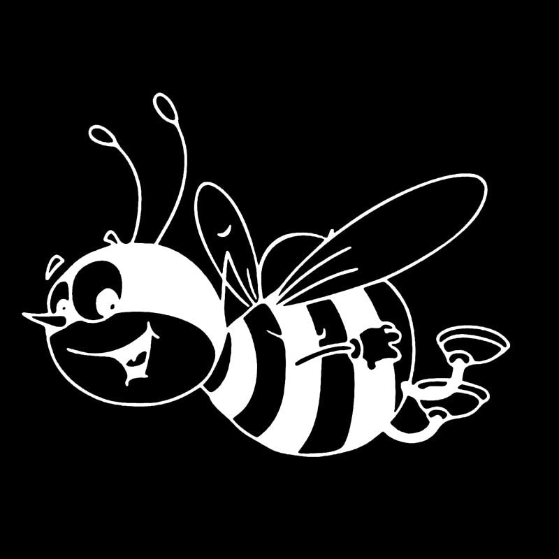 15.3CM*11.4CM Bumble Bee Art Car Sticker Vinyl Decal Stickers Bumblebee Honey Black/Silver C19-0086