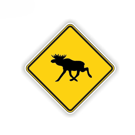 Fashion 12CM*12CM Creative Decal Funny Moose Warning Car Sticker Accessories 6-1934