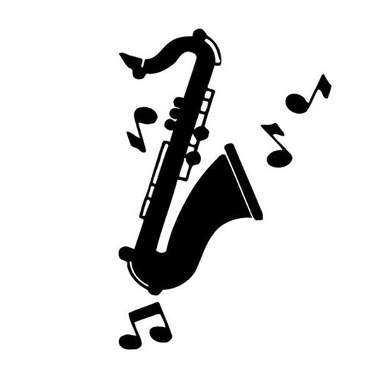 New Hot 11CM*16.6CM Interesting Saxophone Music Symbol Vinyl Decal Car Sticker S9-0848