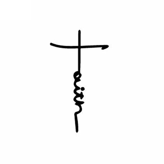 New Fashion 9.1CM*16CM Faith Cross Symbol Religious Christian God Quote Vinyl Decal Art Car Sticker Black/Silver C27-0254