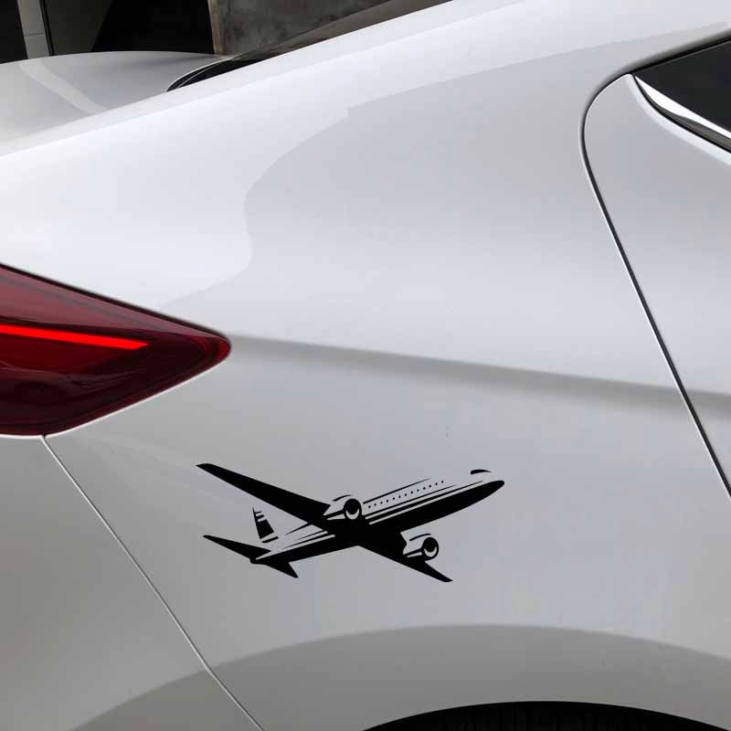 Hot 15.7CM*6.1CM Beautiful Aircraft Delicate Decorative Vinyl Decal Car Sticker Dazzling Black/Silver C27-1103