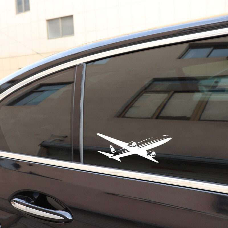 Hot 15.7CM*6.1CM Beautiful Aircraft Delicate Decorative Vinyl Decal Car Sticker Dazzling Black/Silver C27-1103
