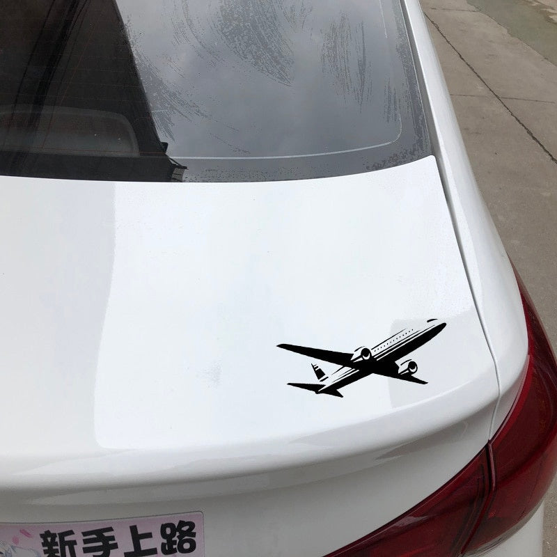 Hot 15.7CM*6.1CM Beautiful Aircraft Delicate Decorative Vinyl Decal Car Sticker Dazzling Black/Silver C27-1103