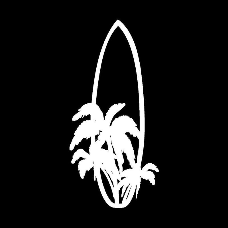 7.1*15.2CM Stylish Surfboard Surfing Car Stickers Cartoon Motorcycle Vinyl Decals Black/Silver C7-1398