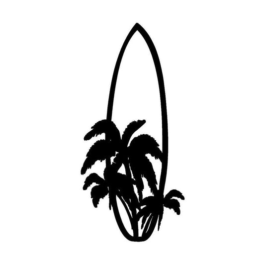 7.1*15.2CM Stylish Surfboard Surfing Car Stickers Cartoon Motorcycle Vinyl Decals Black/Silver C7-1398