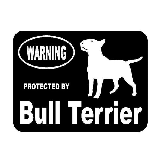 13.3cm*10cm Creative Fashion Protected By Bull Terrier Protected Animal Car Tail Car Stickers C5-1918