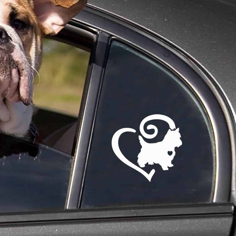 14CM*13.5CM West Highland Westie Love Heart Dog Vinyl Car Sticker Black/Silver C2-3316