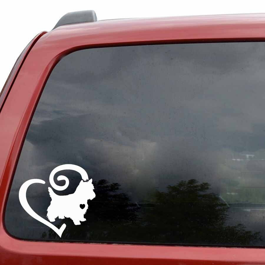 14CM*13.5CM West Highland Westie Love Heart Dog Vinyl Car Sticker Black/Silver C2-3316