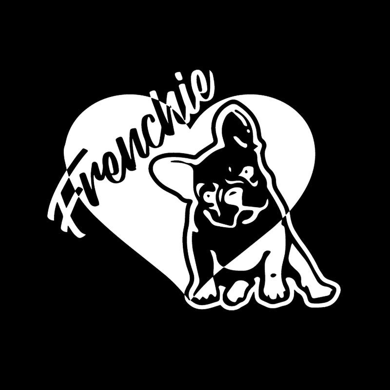 14.7X12CM Car Sticker Frenchie French Bulldog Vinyl Decal Pet Dog Black/Silver C24-1194