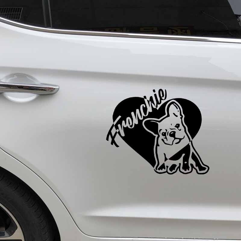 14.7X12CM Car Sticker Frenchie French Bulldog Vinyl Decal Pet Dog Black/Silver C24-1194