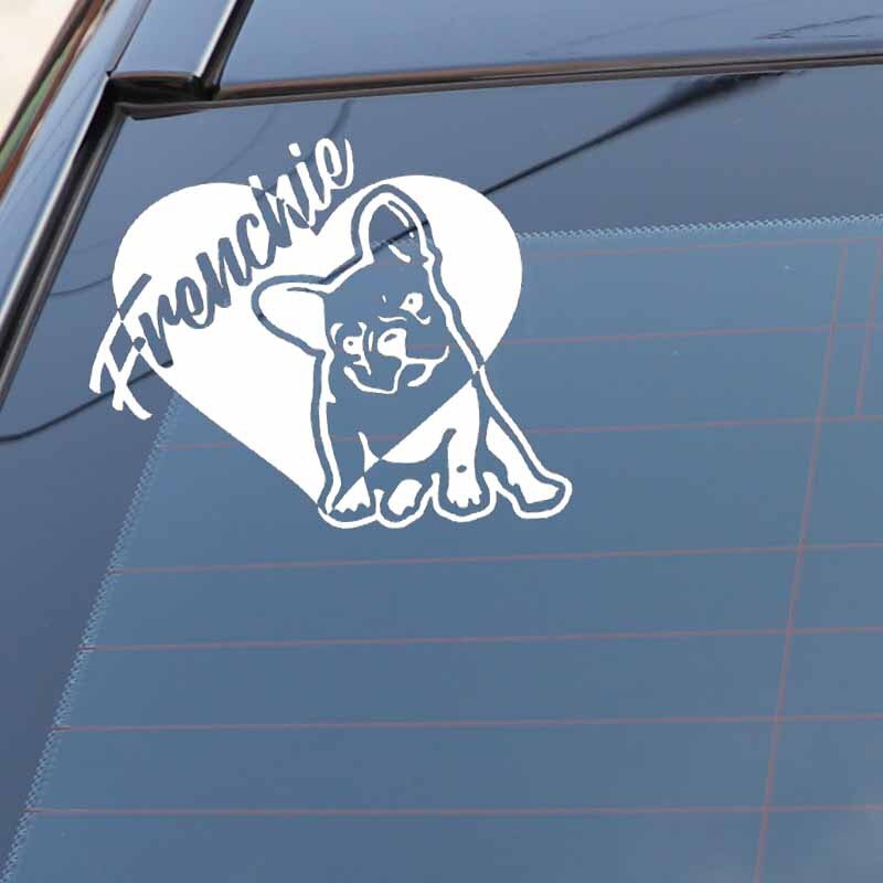 14.7X12CM Car Sticker Frenchie French Bulldog Vinyl Decal Pet Dog Black/Silver C24-1194