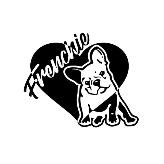 14.7X12CM Car Sticker Frenchie French Bulldog Vinyl Decal Pet Dog Black/Silver C24-1194