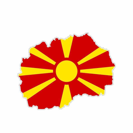 14.5CM*11.4CM Accessories Macedonia Map Flag Car Sticker Funny Decal 6-0591