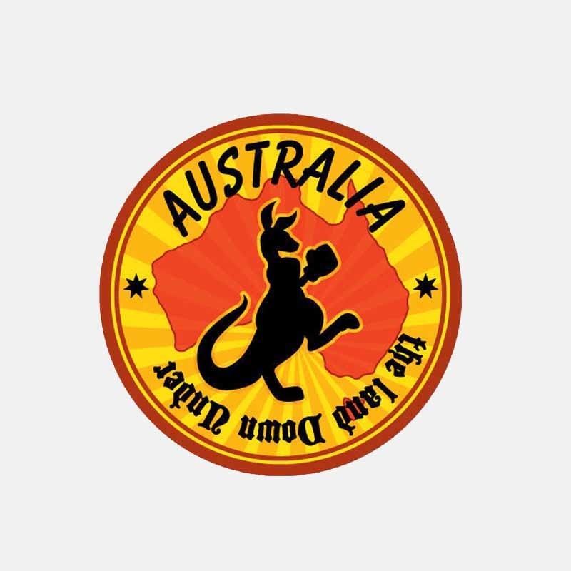 10.5CM*10.5CM Funny Car Sticker The Land Down Under Kangaroo Australia Car Accessories  6-2628