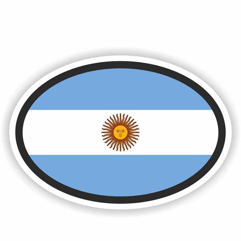 New Fashion 13CM*8.8CM Creative Argentina Flag Oval Decal Car Window Car Sticker 6-1631