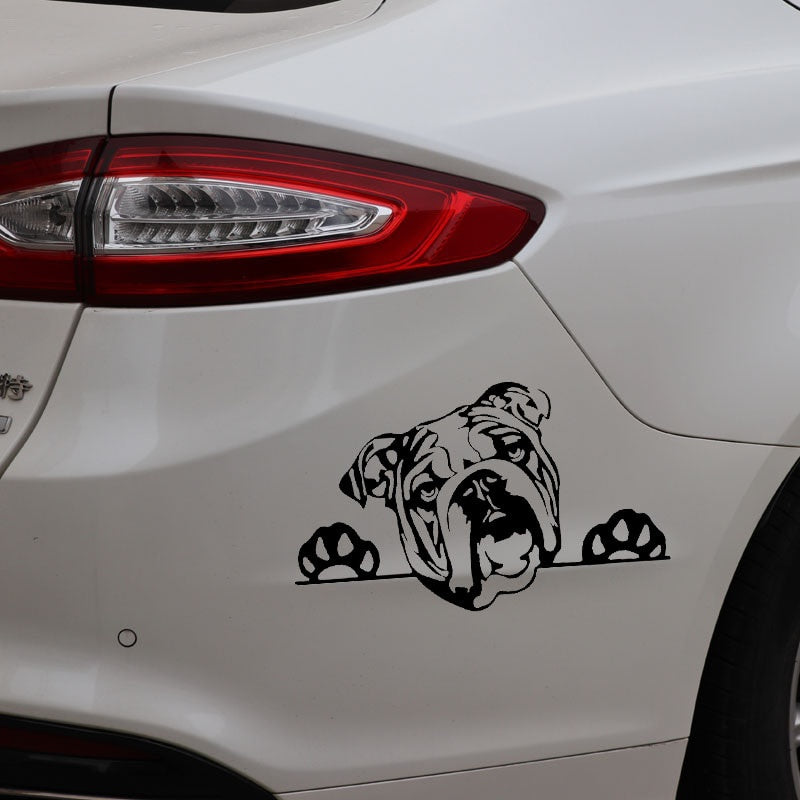 16.2X9.7CM Olde English Bulldog Bully Dog Decal Vinyl Car Sticker Funny Pattern Black/Silver C24-1576