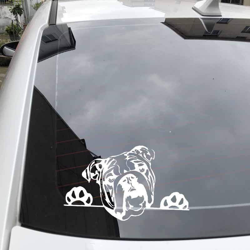 16.2X9.7CM Olde English Bulldog Bully Dog Decal Vinyl Car Sticker Funny Pattern Black/Silver C24-1576