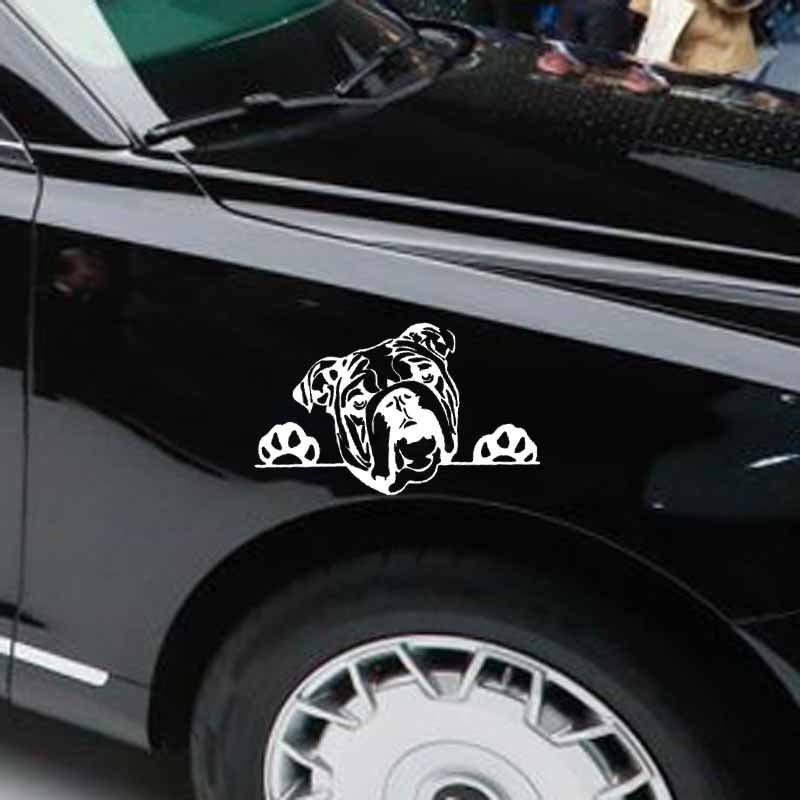 16.2X9.7CM Olde English Bulldog Bully Dog Decal Vinyl Car Sticker Funny Pattern Black/Silver C24-1576