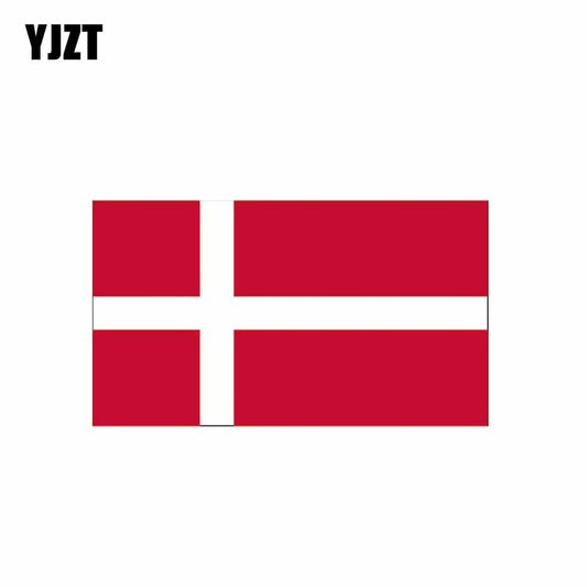 15.5CM*8.8CM Personality Motorcycle World Denmark Flag Car Sticker Decal 6-0779