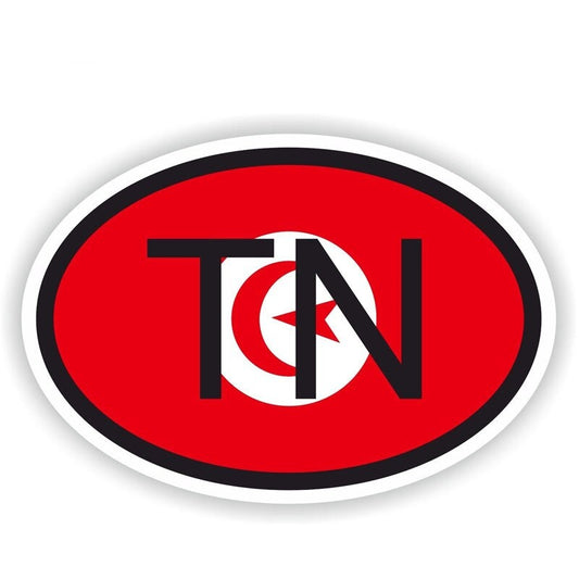 10.5CM*7CM Motorcycle TUNISIA TN Country Code Accessories Car Sticker  6-0414