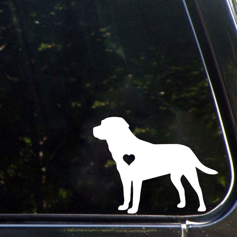13CM*10.1CM Labrador Lab Heart Silhouette Vinyl Car Sticker Black/Silver C2-3162