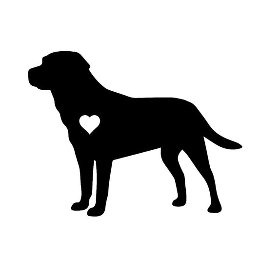 13CM*10.1CM Labrador Lab Heart Silhouette Vinyl Car Sticker Black/Silver C2-3162