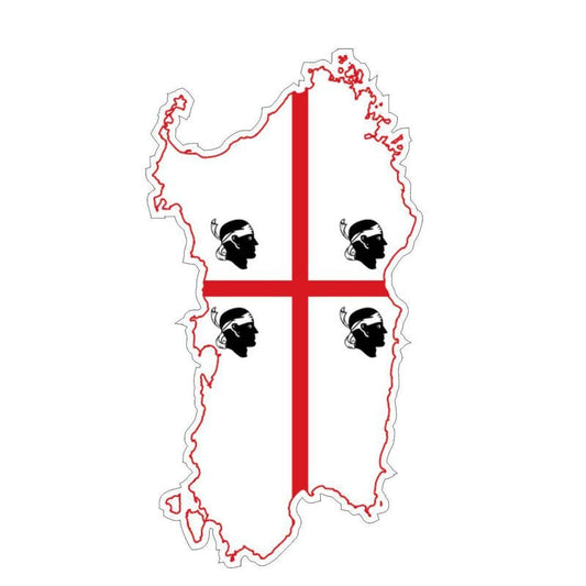 7.5CM*14.4CM Sardinia Italy Flag Motorcycle Decal Map Creative Car Sticker 6-1236