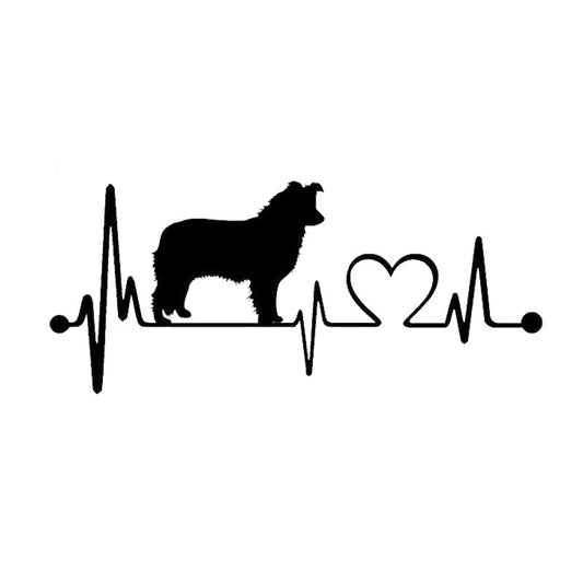 19*8.3CM Border Collie Dog Heartbeat Decal Stickers Car Cover Scratches Decorative Accessories C6-1130