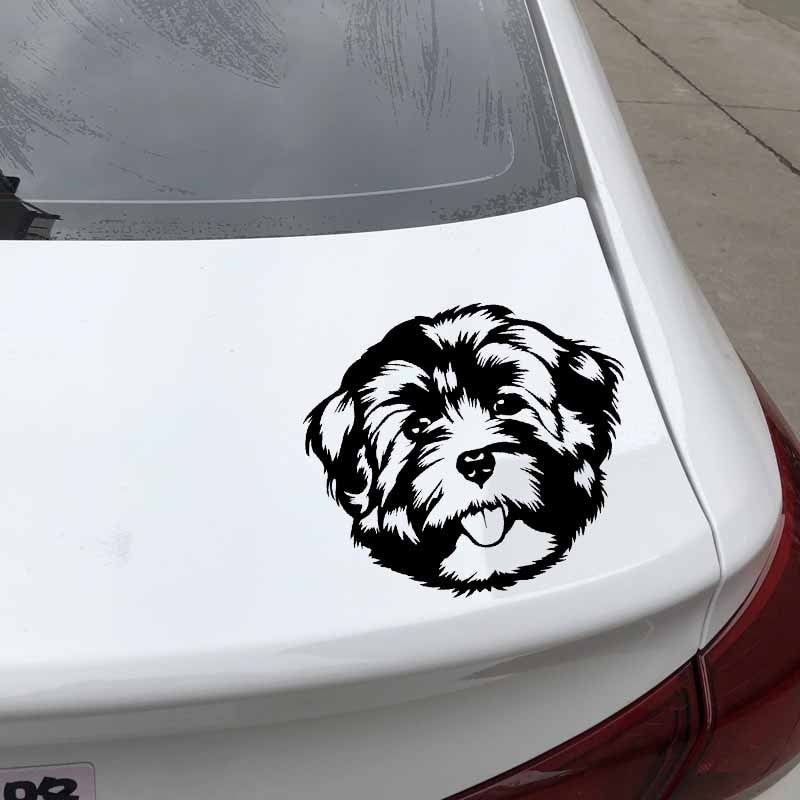 16.1X14.1CM Cute Animal Car Sticker Havanese Face Vinyl Decal Dog Breed Black/Silver C24-1532