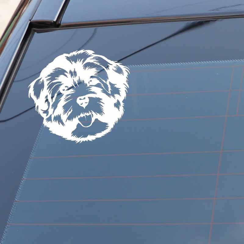 16.1X14.1CM Cute Animal Car Sticker Havanese Face Vinyl Decal Dog Breed Black/Silver C24-1532