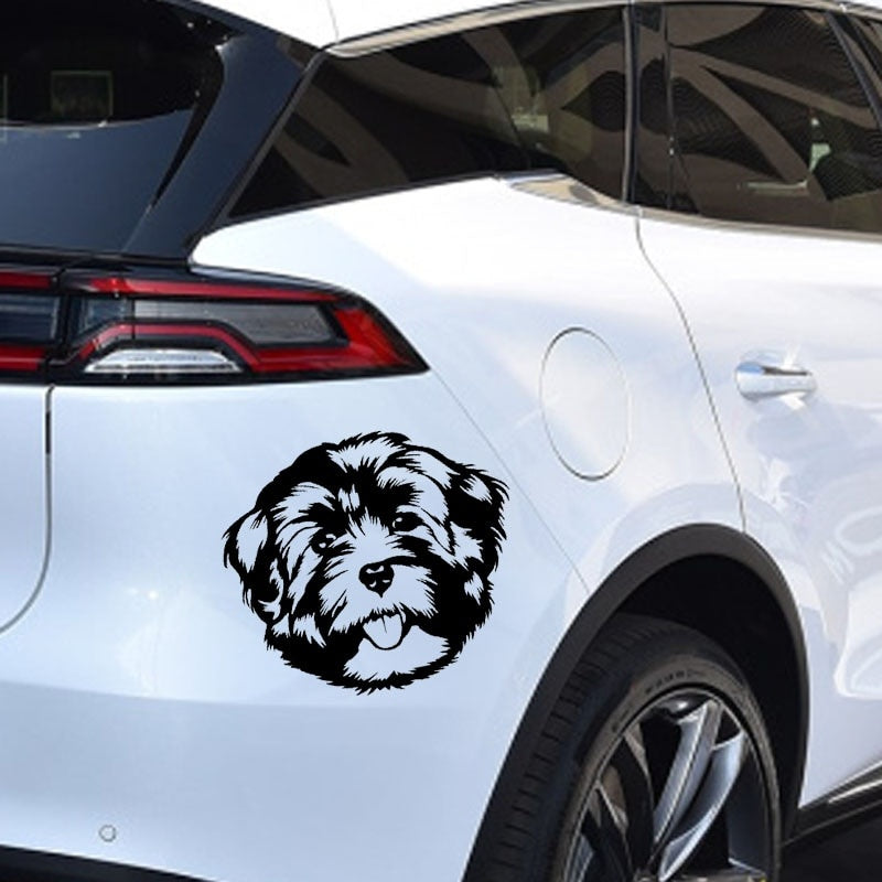 16.1X14.1CM Cute Animal Car Sticker Havanese Face Vinyl Decal Dog Breed Black/Silver C24-1532
