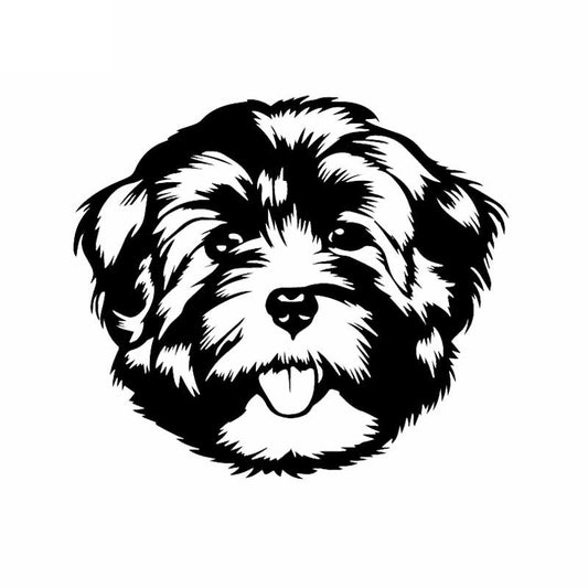 16.1X14.1CM Cute Animal Car Sticker Havanese Face Vinyl Decal Dog Breed Black/Silver C24-1532