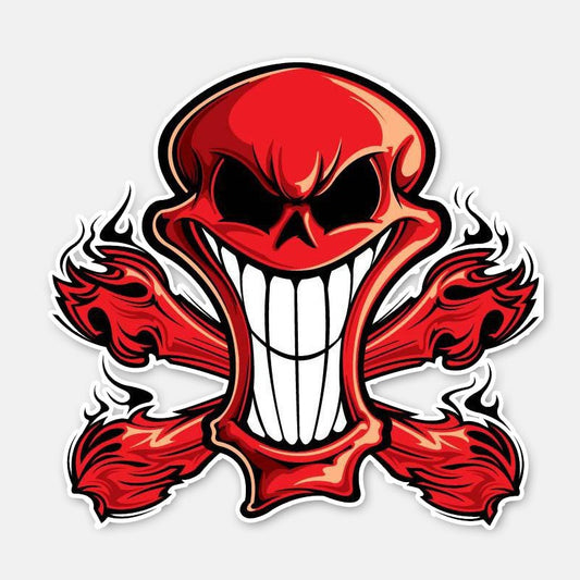 New Brand 13.8CM*13.2CM Car Body Killing Skull Fire Car Sticker Motorcycle Helmet Decal 6-2866