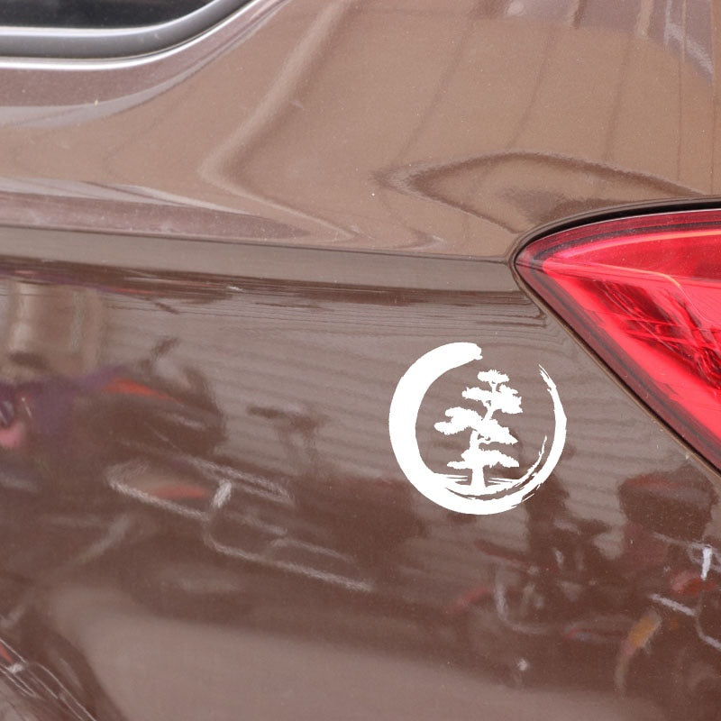 High-quality 16CM*15.4CM Vinyl Decal Tree Of Life Zen Circle Buddhism Yoga Car Stickers Black/Silver C3-1520