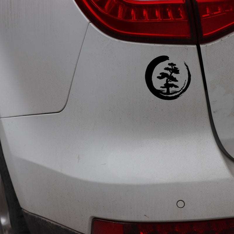 High-quality 16CM*15.4CM Vinyl Decal Tree Of Life Zen Circle Buddhism Yoga Car Stickers Black/Silver C3-1520
