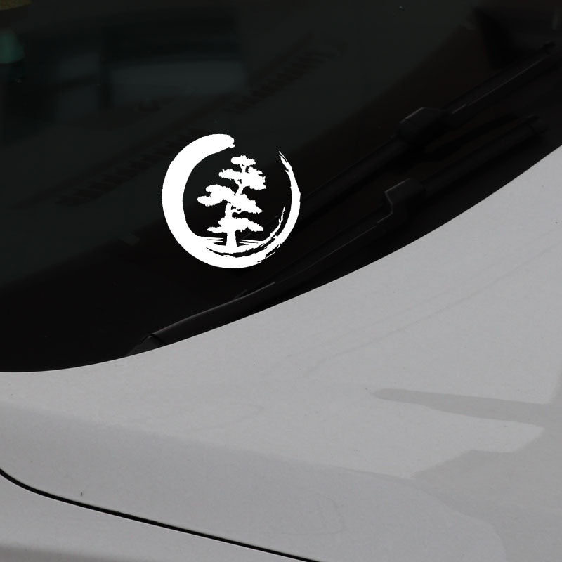 High-quality 16CM*15.4CM Vinyl Decal Tree Of Life Zen Circle Buddhism Yoga Car Stickers Black/Silver C3-1520