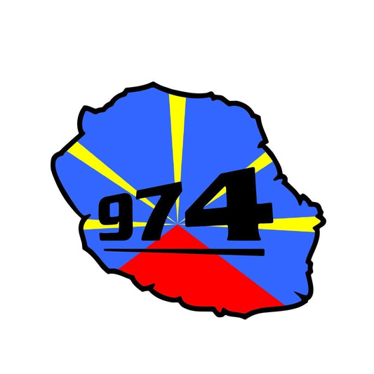 2020 NEW 12.2CM*10.5CM Accessories Reunion Island 974 Flag Map Car Sticker Motorcycle Helmet Decal 6-1275