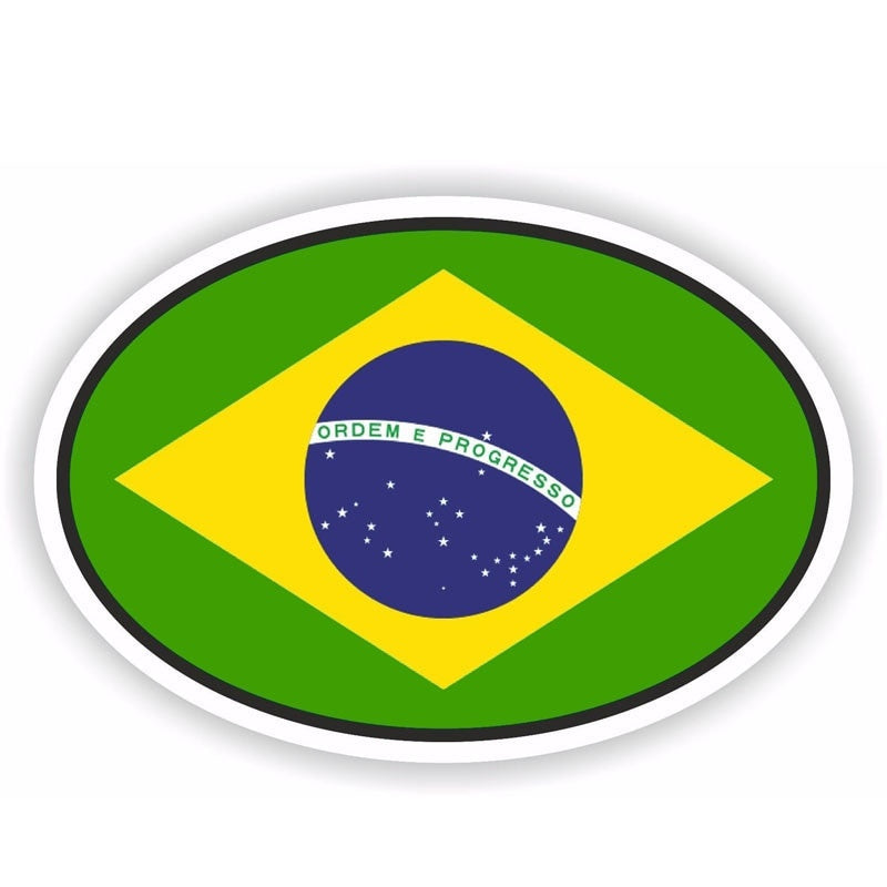 12.6CM*7.7CM Car Accessories Brazil Flag Decal  Bike Car Sticker 6-1570